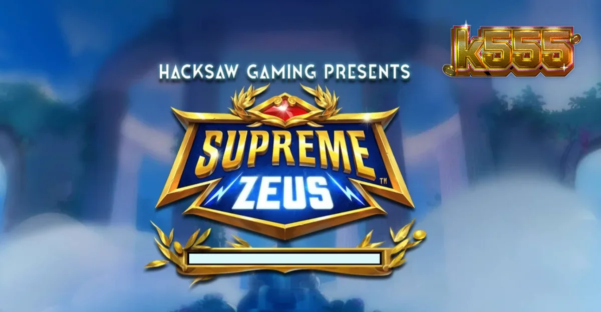Supreme Zeus slot machine display featuring lightning and Greek mythology elements