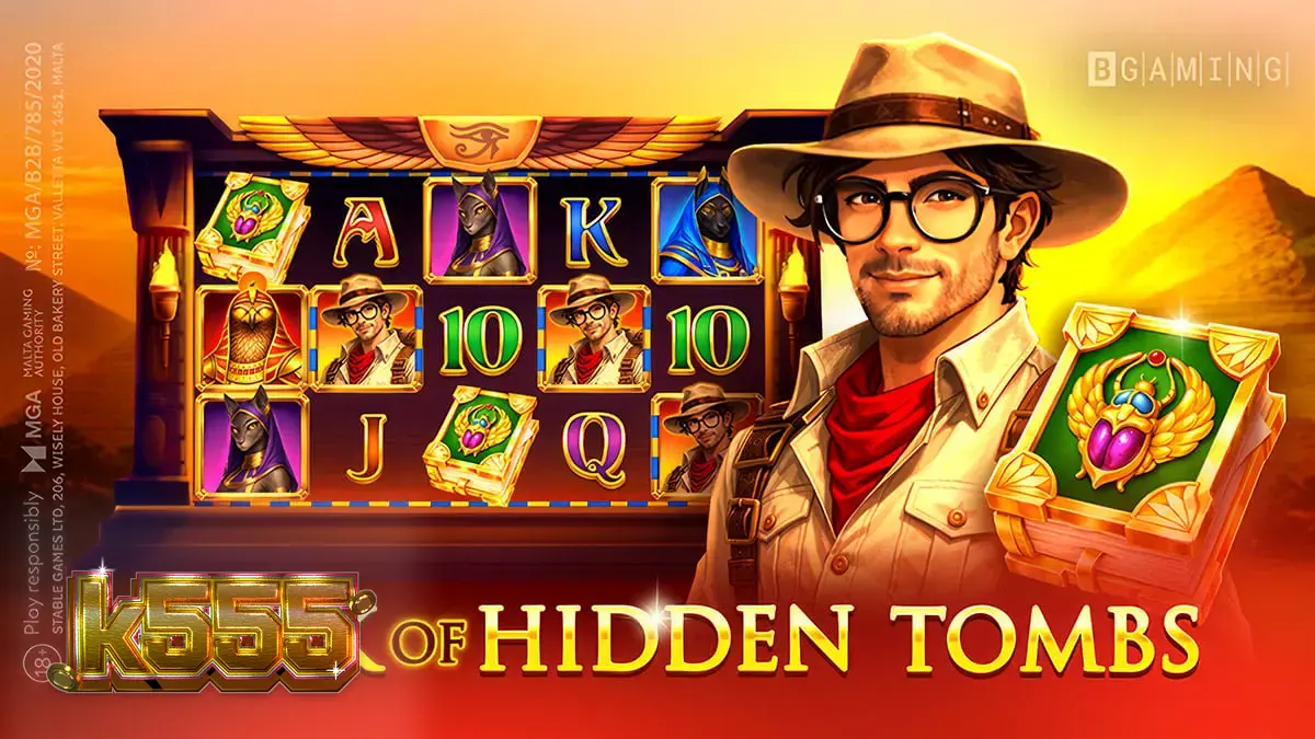 Book of Hidden Tombs سلاٹ کا ایک منظر جس میں قدیم مصری تھیم اور ریلز دکھائی گئی ہیں۔
